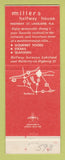 Matchbook Cover - Millers Halfway House Lakeland FL restaurant