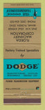 Matchbook Cover - Dodge Transmissions Miami FL