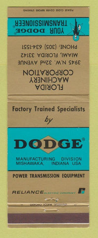 Matchbook Cover - Dodge Transmissions Miami FL