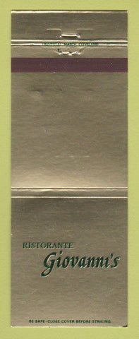 Matchbook Cover - Ristorante Giovanni's Beachwood OH