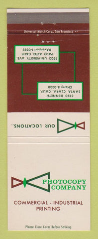 Matchbook Cover - Photocopy Company Printing Santa Clara CA Palo Alto CA