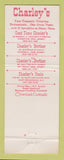 Matchbook Cover Good Time Charley's Restaurant Kingston NJ Hopewell Mount Holly