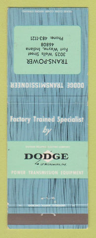 Matchbook Cover - Dodge Transmissions Trans Power Fort Wayne IN