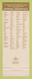 Matchbook Cover - Imperial 400 Motels Columbus OH