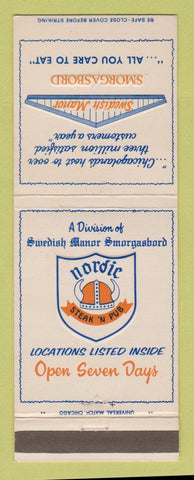 Matchbook Cover - Nordic Steak n Pub Arlington Heights Waukegan IL Deerfield