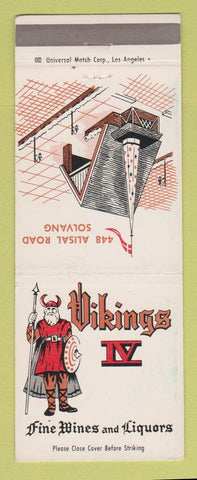 Matchbook Cover - Vikings IV Solvang CA liquor tobacco