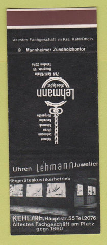 Matchbook Cover - LehmannJEwelry Germany? SAMPLE
