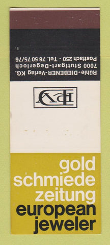 Matchbook Cover - Gold Schmiede Zeitung Jewelry Stuttgart Germany