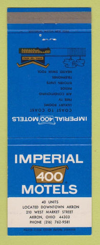 Matchbook Cover - Imperial 400 Motels Akron OH