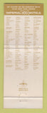 Matchbook Cover - Imperial 400 Motels Saginaw MI