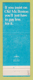 Matchbook Cover - Old Mr Boston Liquor North Hollywood CA Arnold Pall
