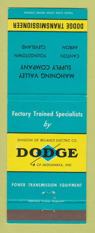 Matchbook Cover - Dodge Transmissions Canton Akron Youngstown Cleveland OH