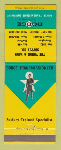 Matchbook Cover - Dodge Transmissions Birmingham Sheffield UK