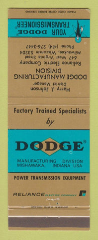 Matchbook Cover - Dodge Transmissions Milwaukee WI
