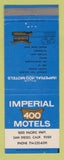 Matchbook Cover - Imperial 400 Motels San Diego CA
