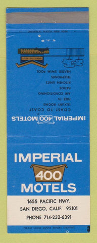 Matchbook Cover - Imperial 400 Motels San Diego CA