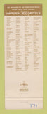 Matchbook Cover - Imperial 400 Motels San Diego CA