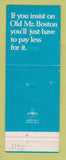 Matchbook Cover - Old Mr Boston Liquor Whiskey