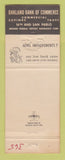 Matchbook Cover - Oakland Bank of Commerce Oakland CA