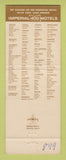 Matchbook Cover - Imperial 400 Motels Tucson AZ