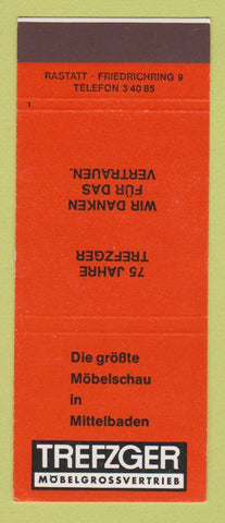 Matchbook Cover - Trefzger Mobelgrossvertrieb Mittelbaden Trefzger