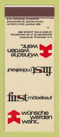 Matchbook Cover - First Mobelkauf Wunsche Werden Wahr