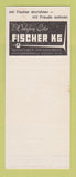 Matchbook Cover - Kontinent Mobel Fischer KG Bergkamen Am Nordberg