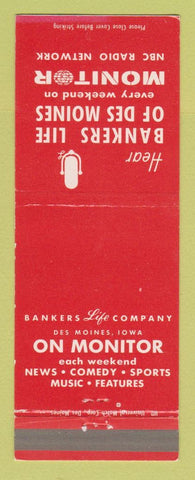 Matchbook Cover - Bankers Life of Des Moines IA NBC Radio