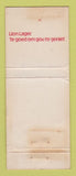 Matchbook Cover - Lion Lager Beer South Africa WEAR #2