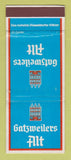 Matchbook Cover - Gatzweilers Alt Beer WEAR