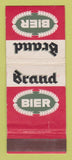 Matchbook Cover - Brand Bier Beer WEAR