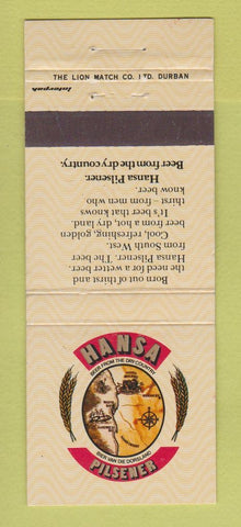 Matchbook Cover - Hansa Pilsener Beer South Africa