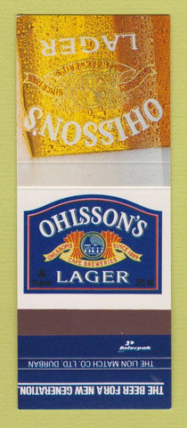 Matchbook Cover - Ohlsson's Lager Beer South Africa SAMPLE
