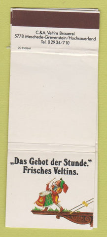 Matchbook Cover - Das Gebot der Stunde Frisches Veltins Beer?