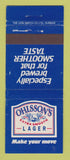 Matchbook Cover - Ohlsson's Lager Beer South Africa