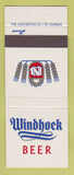 Matchbook Cover - Windhoek Beer South Africa