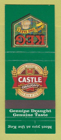 Matchbook Cover - Castle Draught Beer Keg  30 Strike