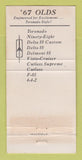Matchbook Cover 1967 Oldsmobile McArthur Wheeler Greeley Colorado WEAR 30 Strike