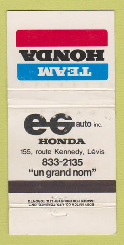Matchbook Cover - EG Honda Levis QC WEAR 30 Strike