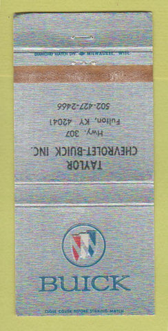 Matchbook Cover - Taylor Chevrolet Buick Fulton KY WORN 30 Strike