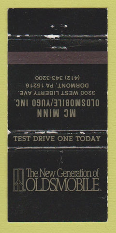 Matchbook Cover - MC Minn Oldsmobile Yugo Dormont PA WORN 30 Strike