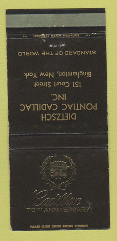 Matchbook Cover - Dietzsch Pontiac Cadillac Binghamton NY 70th WEAR 30 Strike