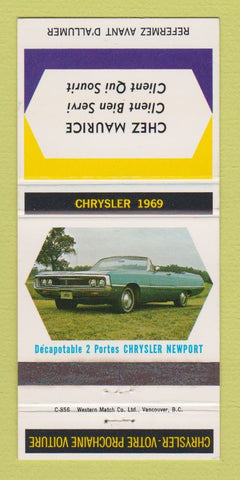 Matchbook Cover - 1969 Chrysler Chez Maurice 30 Strike