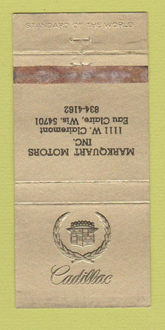 Matchbook Cover - Markquart Motors Cadillac Eau Claire WI WEAR 30 Strike