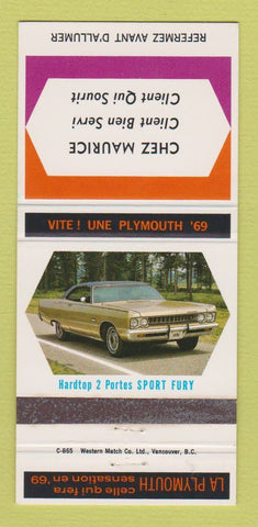 Matchbook Cover - 1969 Plymouth Chez Maurice 30 Strike