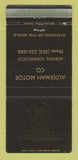 Matchbook Cover - Alderman Motors Cadillac Meriden CT WORN 30 Strike