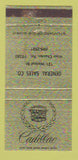 Matchbook Cover - General Sales Cadillac West Chester PA 30 Strike