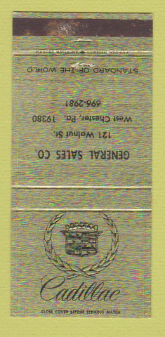 Matchbook Cover - General Sales Cadillac West Chester PA 30 Strike