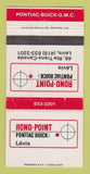 Matchbook Cover - Rond Point Pontiac Buick Levis QC WORN 30 Strike