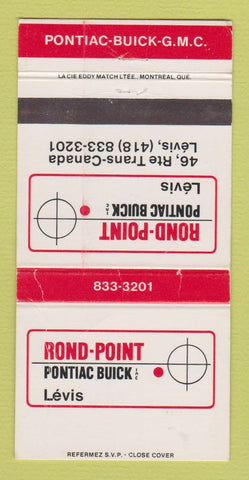 Matchbook Cover - Rond Point Pontiac Buick Levis QC WORN 30 Strike